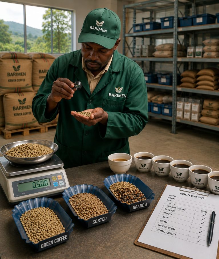 Coffee quality control in action
