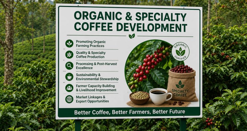 Supporting farmers transitioning to organic production and specialty coffee certification for premium international markets.