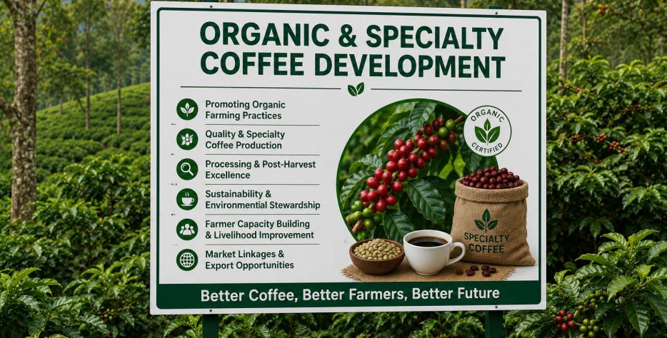 Supporting farmers transitioning to organic production and specialty coffee certification for premium international markets.