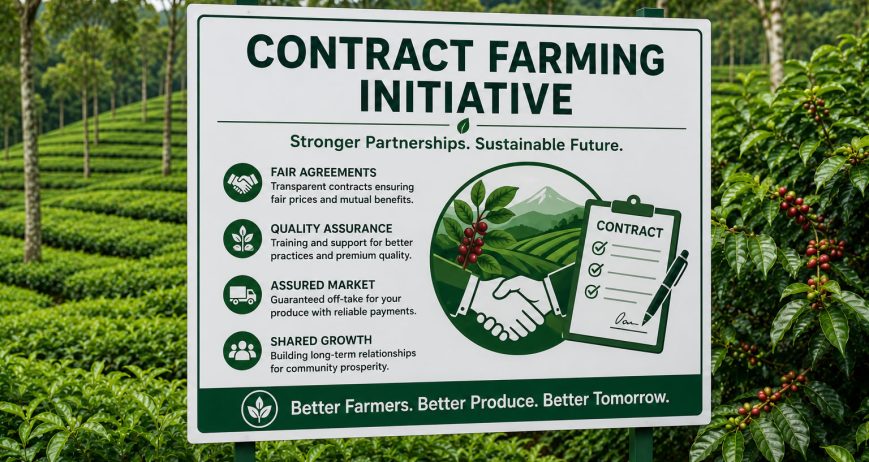 Developing long-term partnerships with growers through contract farming, guaranteed markets, and technical support.