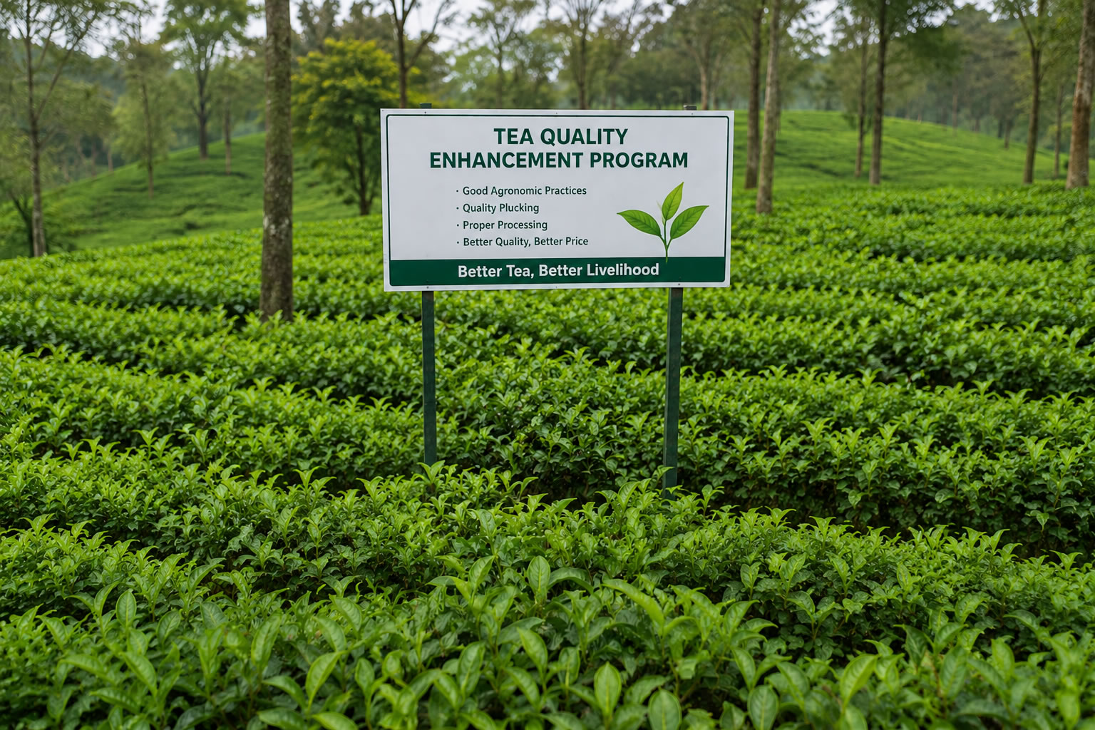 Supporting tea factories and growers in improving leaf quality, harvesting techniques, and processing standards.
